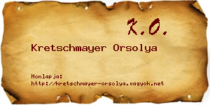 Kretschmayer Orsolya névjegykártya